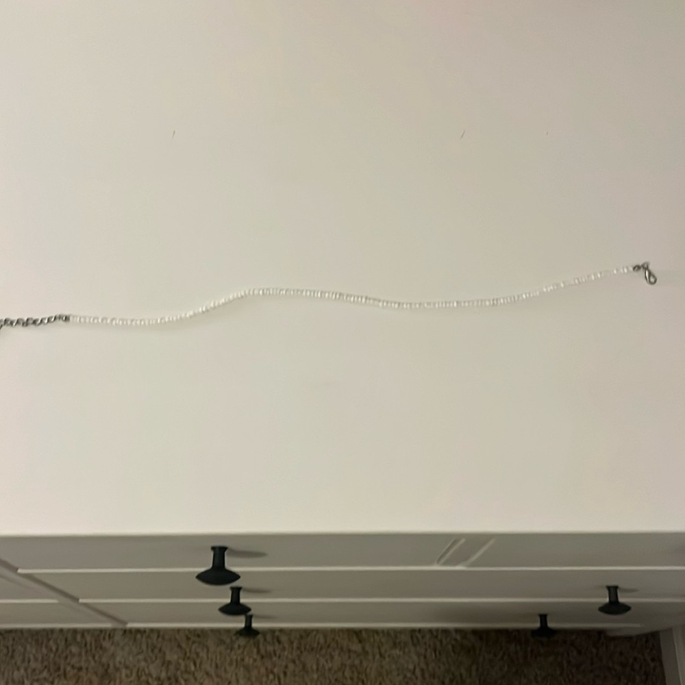 white beaded necklace